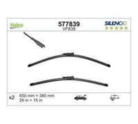 Limpiaparabrisas Valeo 577839 Silencio Flat Blade Set para Fiat Chevrolet Abarth