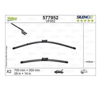Limpiaparabrisas Valeo 577952 Silencio Flat Blade Set para Ford