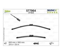 Limpiaparabrisas Valeo 577964 Silencio Flat Blade Set para Volvo