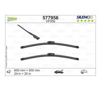 VALEO Silencio Escobilla - VF956 - Kit de Alto Rendimiento, Visibilidad Superior en Carretera, Fácil Instalación, Hojas Planas Originales de 600mm/500mm - Delanteras - Juego de 2 Escobillas