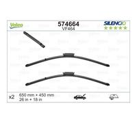 Limpiaparabrisas VALEO Silencio Xtrm VM464, 650/450mm, Frente, 2 Pieza