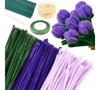 Limpiapipas de Chenilla 300Pzs OctBird Chenille Flower Craft, Limpiapipas para Ramo de Flores de Colores, Limpiapipas para Manualidades, Hilo de Felpa para Manualidades