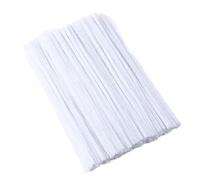 Limpiapipas Limpiadores De Pipas De Chenilla De Colores, Varillas De Alambre De Espumillón De Felpa, Tiras De Pelo, Manualidades, Juguetes Educativos Al Por Mayor(White,300PCS)
