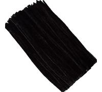 Limpiapipas manualidades 20/50/1000 Uds DIY chico creativo de chenilla palos vástago limpiador tuberías accesorios artesanía a mano(Black,100pcs)