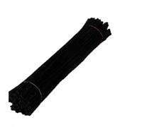 Limpiapipas manualidades 50/100 Uds limpiadores de tuberías tallos chenilla pipa for manualidades DIY decoraciones juguetes for niños 30CM(Black,100pcs)