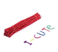 Limpiapipas manualidades 50 Uds. Limpiadores de tuberías con tallos chenilla, felpa, palos cable, juguetes educativos for niños, manualidades, suministros for DIY(Red)