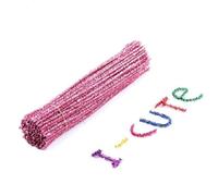 Limpiapipas manualidades 50 Uds. Limpiadores de tuberías con tallos chenilla, felpa, palos cable, juguetes educativos for niños, manualidades, suministros for DIY(Pink)