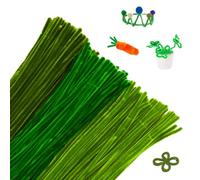 Limpiapipas Verdes 300 Piezas 30cm - Kit de Limpiapipas Chenilla Flexibles para Manualidades, Escuela, Niños y Navidad - Material DIY para Animales, Plantas, Decoración Creativa