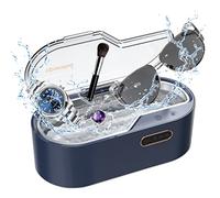 Limpiar Plata Ultrasonico, 450 ml Dispositivo Ultrasónico con 4 Ajustes de Tiempo 45 KHz, Limpiador Ultrasónico Profesional para Joyas, Gafas, Relojes, Plata, Anillos (Azul)