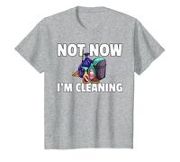 Limpieza Ama de Llaves Ama de casa Camiseta, Niños, Gris Jaspeado, 8 años