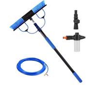 Limpieza de paneles solares, poste telescópico de alimentación de agua, cepillo telescópico de panel solar de 16.4 pies con mango largo y tubo de agua de 32.81 pies, para ventana del hogar, techo