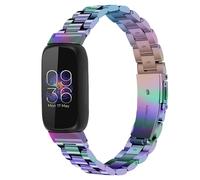 Limque Correa de acero inoxidable compatible con Fitbit Inspire 3 correas de reloj de metal ajustables pulseras de repuesto para mujeres y hombre