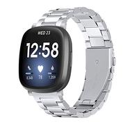 Limque Correa de acero inoxidable compatible con Fitbit Versa 4 / Fitbit Sense 2 / Fitbit Versa 3 / Fitbit Sense, correas de metal ajustables, repuesto para mujeres y hombres