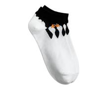 Limtula 1 par de calcetines cortos con estampado de dibujos animados para mujer, de algodón transpirable, corte bajo, para uso casual o deportes, calcetines de algodón transpirables, un grupo de patos