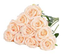 Limtula 10 Life Like Silk Rose Flower With Long Stem Bridal Bouquet Wedding Party Centerpiece Home Decoration Arrangement Wedding Centerpiece Artificial