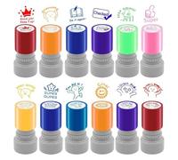 Limtula 12 unids/Set de Sellos de comentarios para Profesores de inglés con 12 Frases para, calificación de Estudiantes, Sellos de recompensa para niños