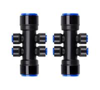 Limtula 2/3 / 8 Piezas Divisor de Riego de Jardín Conector de 6 Vías de 1/4 Pulgada Adaptador de Riego de Jardín de Ahorro de Agua para Plantas Invernadero Conector de Granja Pequeña