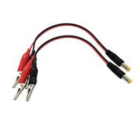 Limtula 2 Piezas DC5521 a Clip de Cocodrilo Cable de Prueba Cable de Carga Conexión de Cámara Construcción de para Reparación Uso Clip de Batería a Enlace de Corriente Directa
