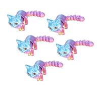 Limtula 3 Dimensions Printed Cats Flexible Articulated Fidgets Toy Desktop Pet Ornament Realistic Hairless Cat Figurines Flexible Joint Articulated Fidgety Toy