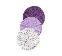 Limtula 3 manteles individuales multicolor resistentes al calor de cuerda de algodón para encimeras de cocina y comedor, protectores de encimera, tapetes de cuerda de algodón antideslizantes