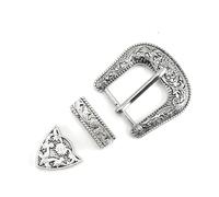 Limtula 3 unids/set Hebilla de cinturón Cabeza de hebilla de estilo occidental Accesorio de reparación de cintura de repuesto antiguo para faja de hombre y mujer Cinturón antiguo
