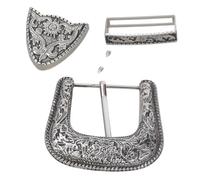 Limtula 3 unids/set Hebilla de cinturón Cabeza de hebilla de estilo occidental Accesorio de reparación de cintura de repuesto antiguo para faja de hombre y mujer Cinturón antiguo