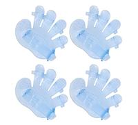 Limtula 4lots Plastomer - Guante de aseo para mascotas con cinco dedos, cepillo de masaje para limpiar y reducir el cepillo flexible