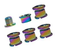 Limtula 5 Tornillos de Bloqueo de Doble, Pernos de Acero de Resistencia, Tuercas de Disco Coloridas, Tornillos de Rueda de Cadena de Acero, Pernos de Doble para Bicicleta
