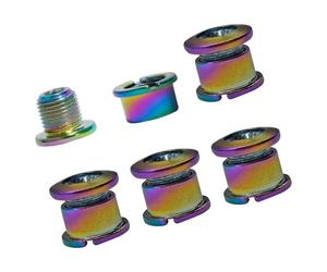 Limtula 5 Tornillos de Bloqueo de Doble, Pernos de Acero de Resistencia, Tuercas de Disco Coloridas, Tornillos de Rueda de Cadena de Acero, Pernos de Doble para Bicicleta