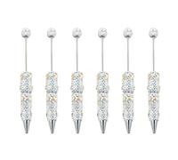 Limtula 6 Bolígrafos Con Cuentas Brillantes Bolígrafo Con Cuentas Escritura Suave 1 0 Mm Tintas Negras Diamantes De Imitación Fantasía Para La Escuela Bolígrafo Brillante Escritura Suave Con Cuentas