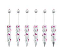 Limtula 6 Bolígrafos Con Cuentas Brillantes Bolígrafo Con Cuentas Escritura Suave 1 0 Mm Tintas Negras Diamantes De Imitación Fantasía Para La Escuela Bolígrafo Brillante Escritura Suave Con Cuentas