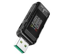 Limtula A2Q - Probador USB de voltajes, medidores de corriente, medidor de energía USB, función de activación de carga rápida para smartphones, accesorios, batería portátil