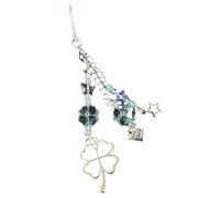 Limtula Abalorio de teléfono hecho a mano con diseño de tréboles de cuatro hojas, elegante cadena de teléfono, accesorio portátil para mujeres y mujeres de moda