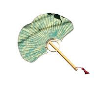 Limtula Abanico de mano de estilo chino, ventilador de de arroz Ginkgos, ventiladores de refrigeración domésticos para espectáculos de danza, ventiladores de mano redondos para fiestas, de arroz