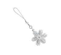 Limtula Accesorio de cadena de teléfono con diseño de copo de nieve con diseño de copo de nieve con cuentas de cristal, decoración para ocasiones festi