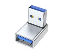Limtula Adaptador de Codo de Datos USB3.0 Macho, Silver UP | Convertidor de extensión de cargadores USB para puerto de portátil, ángulo recto de 90 grados, sincronización de