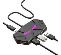 Limtula Adaptador USB 2.0 de 7 puertos, base de expansión de transferencia rápida de datos C, carga para múltiples dispositivos, uso extendido, cable reforzado, divisor USB