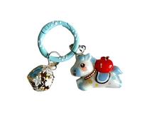 Limtula Adorable llavero de caballo con campanas, perfecto para llaves, mochilas y accesorios de teléfono, bonito diseño de dibujos animados, adorno elegante para bolso, B, Talla única