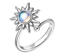 Limtula Anillo giratorio de para aliviar la ansiedad Anillo femenino con incrustaciones de perlas para fresca y refinada para novia para hombres Ansiedad Mujeres Ajustable