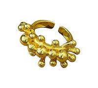Limtula Anillos ajustables con temática de cuentas de metal, elegantes anillos de bolas chapados en plata/oro para mujeres y niñas, joyería de contemporánea, aro abierto