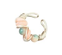 Limtula Anillos de cuentas geométricos de con estilos de piedras naturales, accesorio de ajustable, anillos de cuentas hechos a mano
