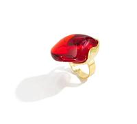 Limtula Anillos geométricos de resina, forma irregular, vintage, teñido, claro, ligero, resistente para todas las ocasiones, declaración de, anillos veteados