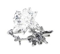 Limtula Anillos giratorios portátiles para aliviar el estrés, abiertos y ajustables para mujeres de moda, con diseños simbólicos de mando simbólico de estrella y luna y patrones florales