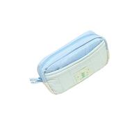 Limtula Bolsas de papelería simples de moda, construcción de lona reforzada, múltiples bolsillos interiores para artistas, estudiantes, organizadores de bolígrafos de tela premium, Blue, Mass Beauty