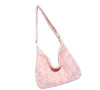 Limtula Bolso bandolera acanalado de gran capacidad, elegante, con patrón francés, para escuela, rudimentos, cinturón modificable, cruzado acanalado, a, One Size