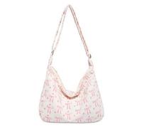 Limtula Bolso bandolera acanalado de gran capacidad, elegante, con patrón francés, para escuela, rudimentos, cinturón modificable, cruzado acanalado, White, One Size