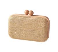 Limtula Bolso de mano de paja para mujer, bolso cruzado de paja, bolso de hombro para verano, playa, bolso de mano tejido para playa, amarillo claro, One Size