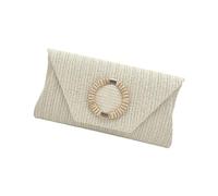 Limtula Bolso de noche para verano, playa, hombro, bolso cruzado tejido tipo sobre, bolso de mano de paja para mujer, bolsa de playa, White, One Size