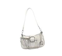 Limtula Bolso punk para axilas con cadena de metal para mujer, remaches de estrella grunge, piel sintética, bolso de mano, axilas, hebilla de metal de un solo hombro, White, One Size