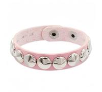 Limtula Brazalete con vanguardistas, pulsera redonda y con tachuelas de metal, perfecta para amantes del rock gótico y alternativa, brazalete punk de